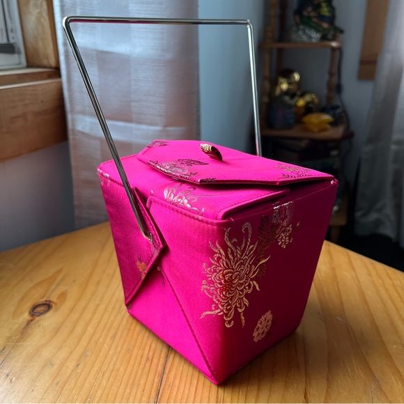 Vintage Handbags - Vintage Valeria Stevens Takeaway Fabric Hot Pink Purse